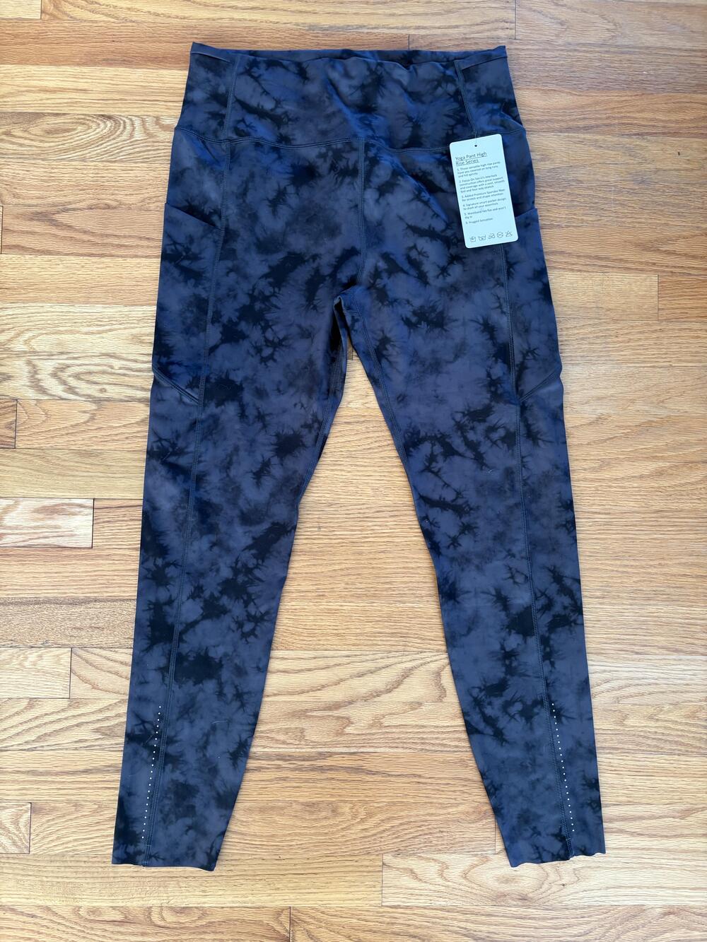 Ovruns Leggings Womens XXL Gray Tie Dye High Rise Ankle Pockets Yoga Running